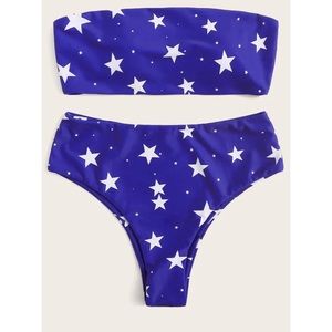 Blue & White Star Bathing Suit